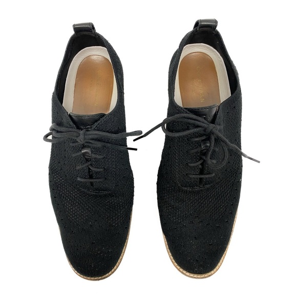Cole Haan Men's Original Grand OG Knit Wingtip Oxford Shoes, Black Ivory - 9.5 - Picture 3 of 11